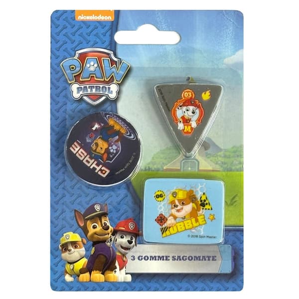 Paw Patrol suddgummi set med 3 stycken formasuddgummi