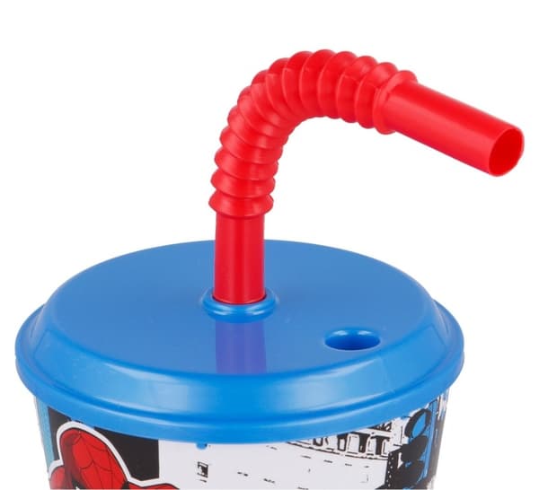 Spiderman Stålstråkopp 430 ml i plast