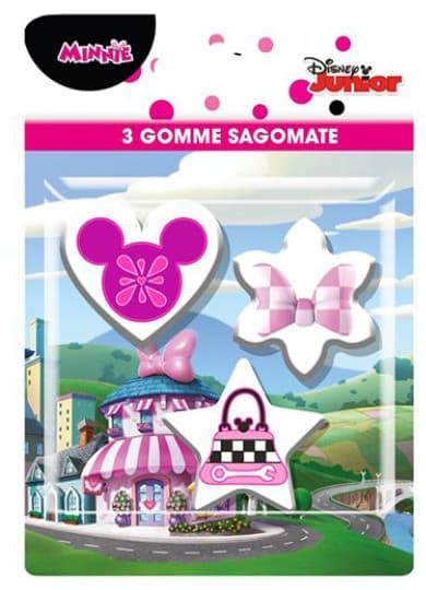 Minnie-formad radergummiset från Disney, 3 delar