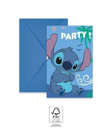Disney Lilo och Stitch Angel kalasinbjudningar 6 stycken FSC