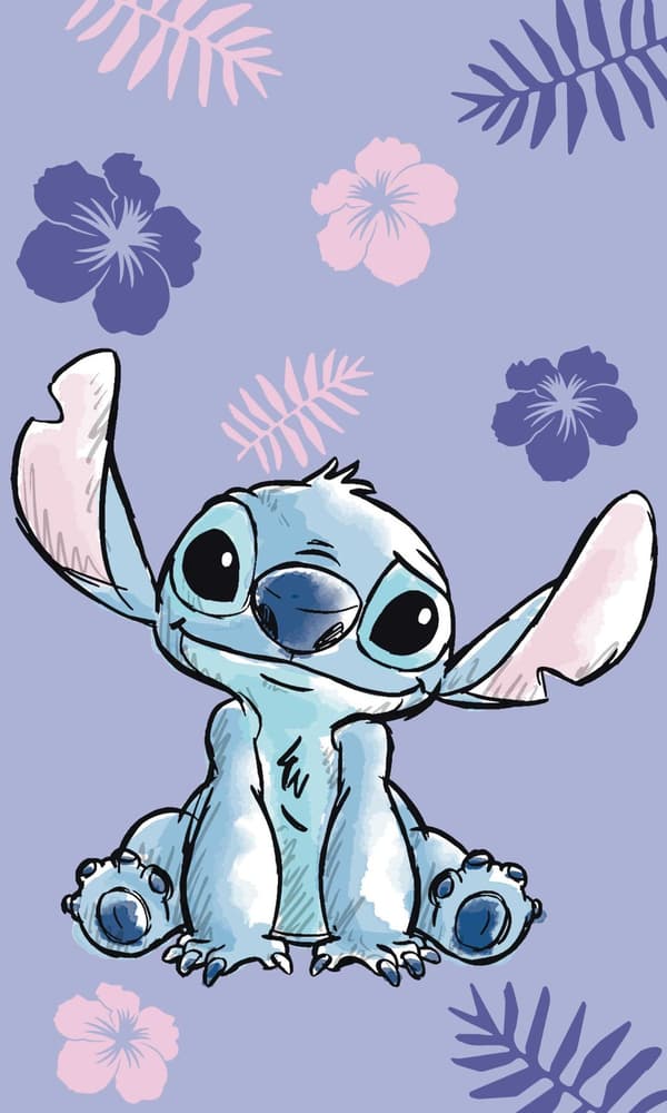 Handduk Disney Lilo och Stitch Lila, ansiktshandduk, storlek 30x50 cm