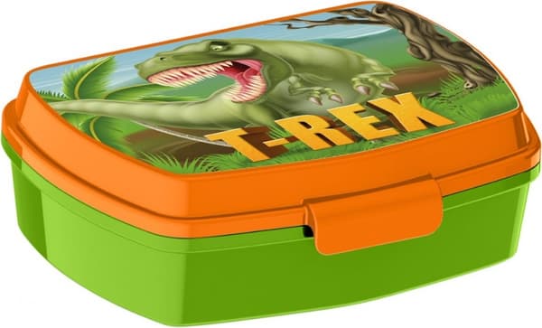 Rolig plastsmörgåslåda med dinosaurie T-Rex