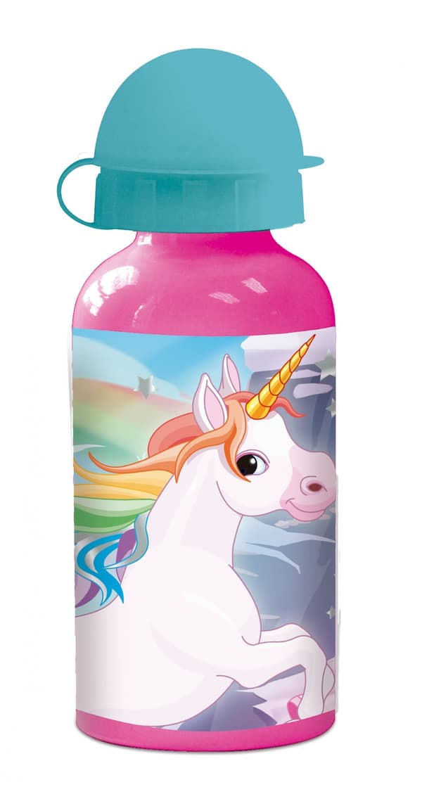 Aluminium vattenflaska med unicorn, 400 ml
