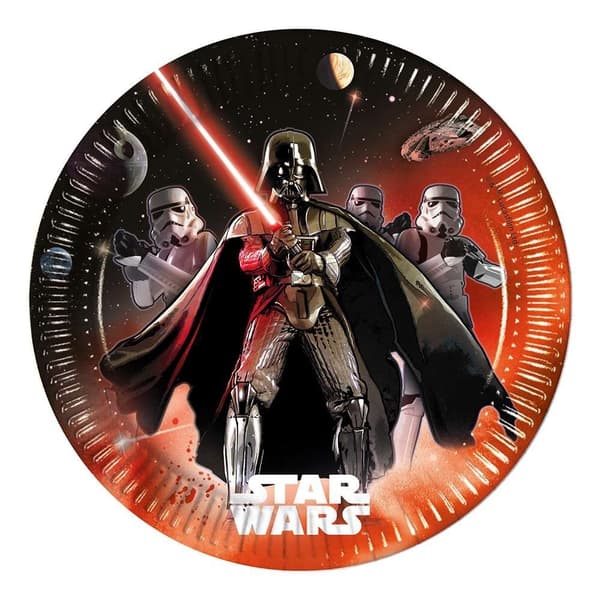 Star Wars Ljuskrigs-svärd pappersassietter 8 st 23 cm