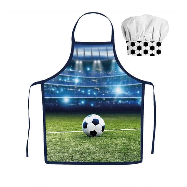 Barnförkläde i 2-pack med fotbollsstadionmotiv