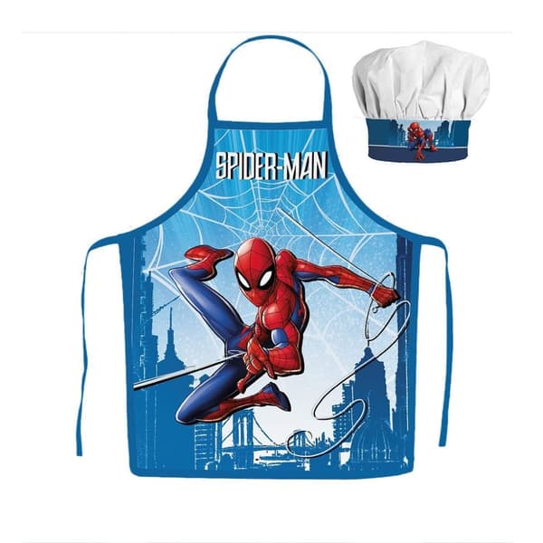 Barnförkläde i två delar med Spiderman Skyline