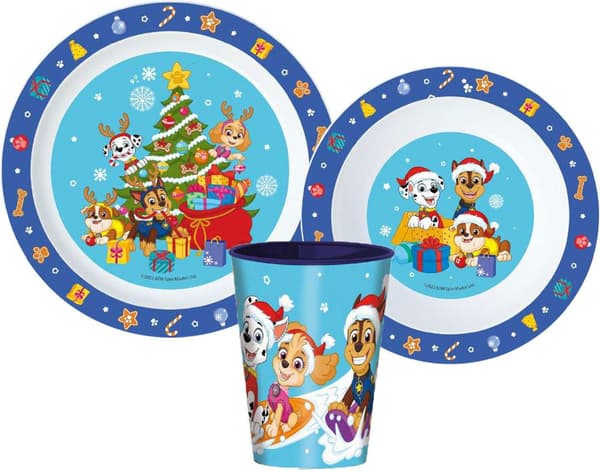 Paw Patrol Julbordservis Set, Mikropolyset, med 260 ml Mugg