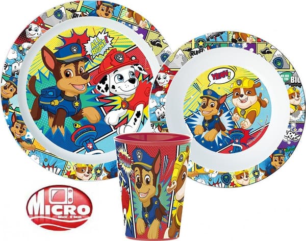 Paw Patrol middagsset, mikropartikelset, mugg 260 ml
