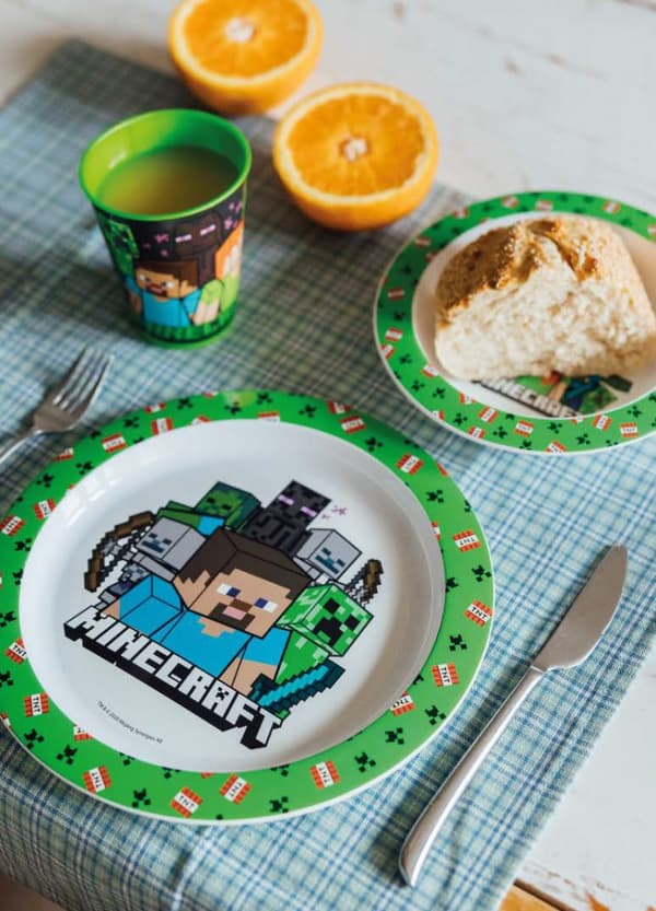 Minecraft middagsset, mikropolyset, mugg 260 ml
