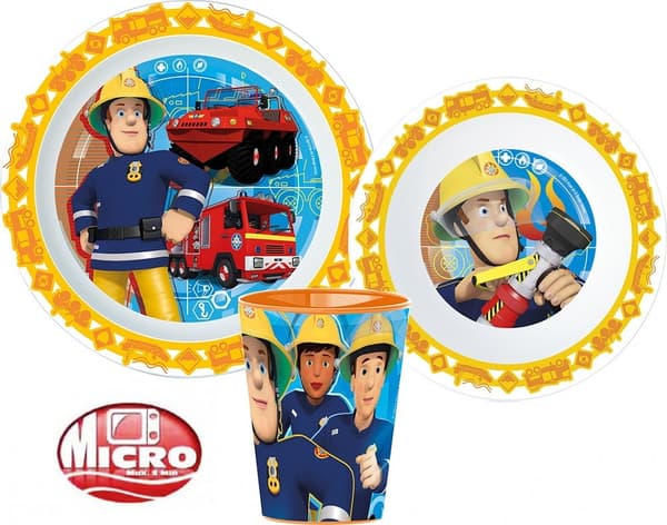 Brandset med Fireman Sam, mikrosplastic, inklusive kopp 260 ml