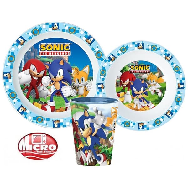 Sonic the Hedgehog serviset, mikropolymer-set med kopp 260 ml
