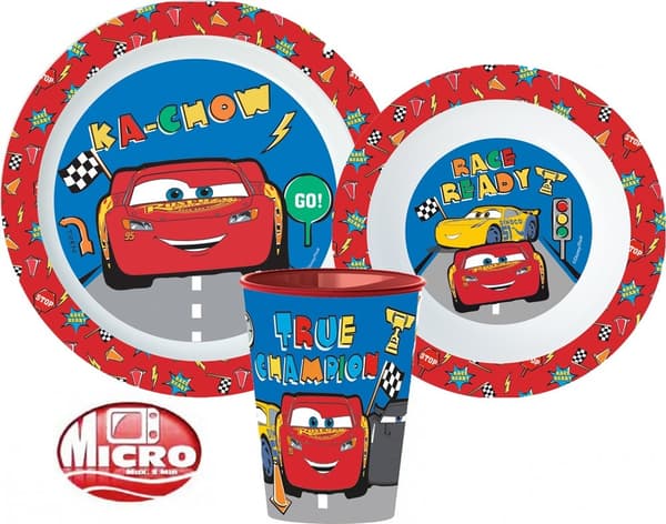 Disney Cars middagssättning, mikroplastsset, kopp 260 ml