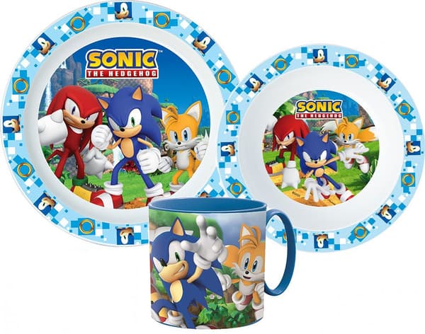Sonic the Hedgehog middagsset, mikroplyset med mugg 265 ml