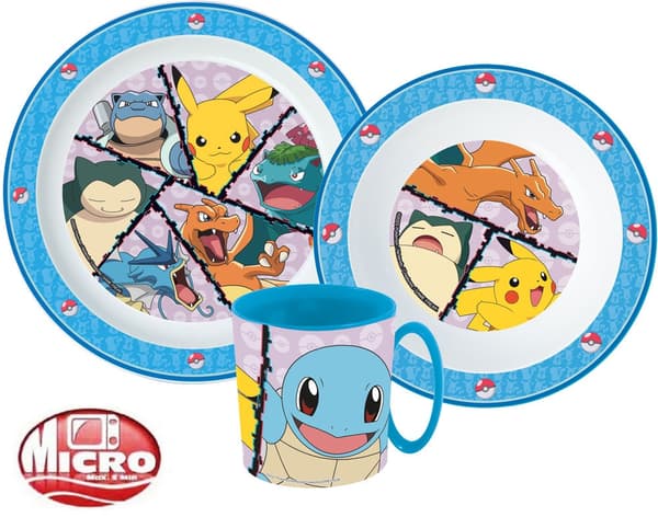 Pokémon middagsset, mikropartikelset med mugg 265 ml