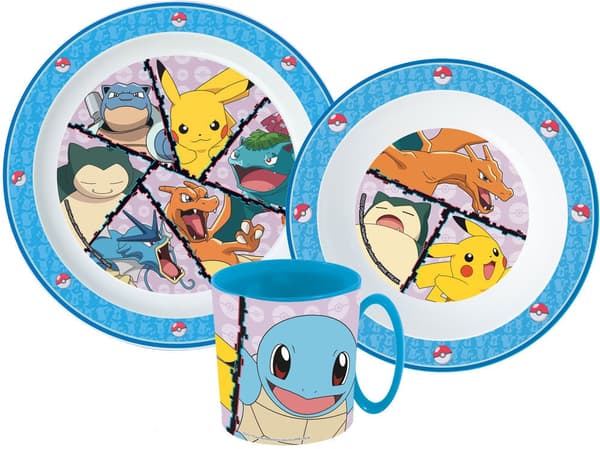 Pokémon middagsset, mikropartikelset med mugg 265 ml