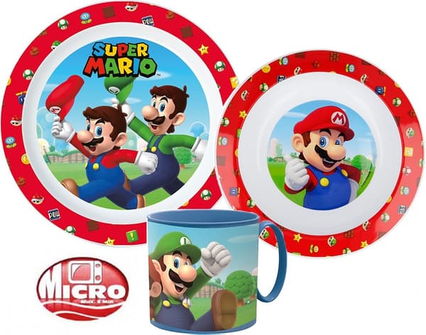 Mikroplastset med Super Mario matset och mugg 265 ml