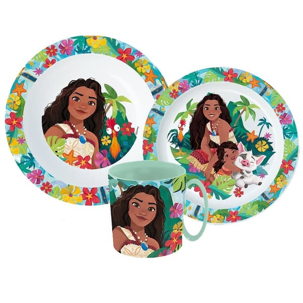 Disney Vaiana middagservis, mikroporösa materialen med mugg 350 ml
