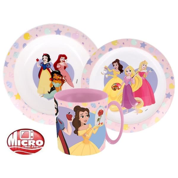 Disney Princess verklig middagsset, mikropersiennset med mugg 350 ml