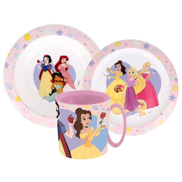 Disney Princess verklig middagsset, mikropersiennset med mugg 350 ml