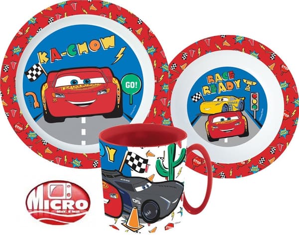 Disney Cars middagset, mikropolymer-set med mugg 350 ml