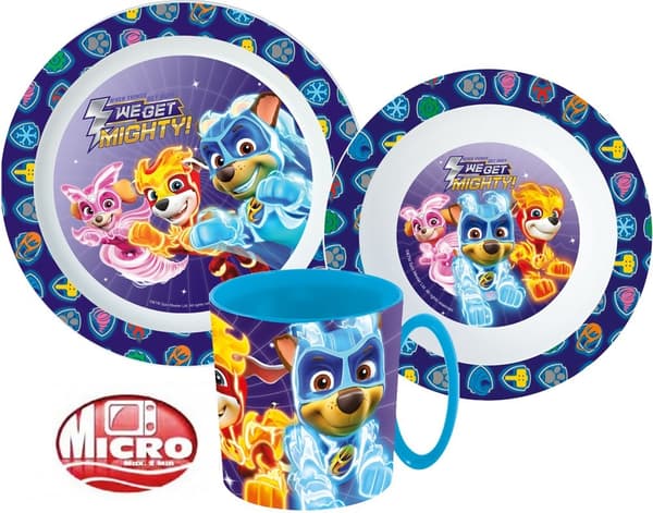 Paw Patrol middagsset, mikropART-set med mugg 350 ml