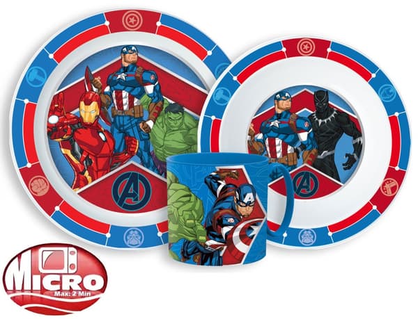 Avengers Army middagsset, mikropoolset med mugg 265 ml