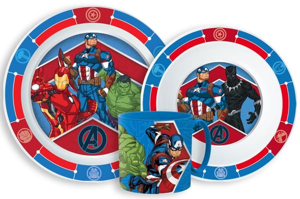 Avengers Army middagsset, mikropoolset med mugg 265 ml