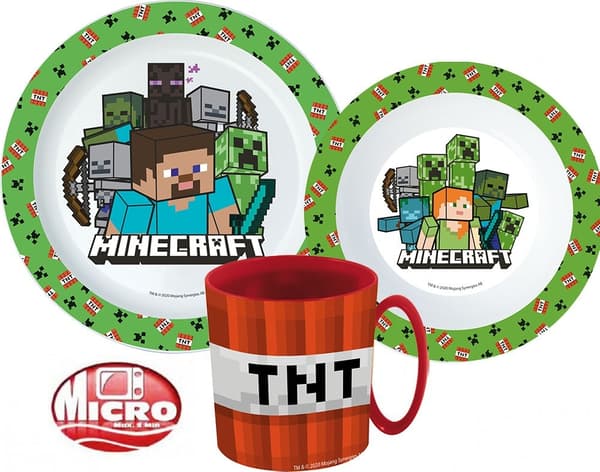 Minecraft porslinset, mikroplyset med mugg 350 ml