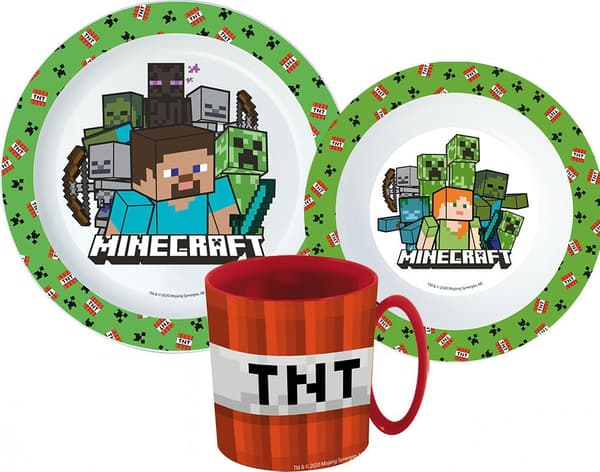 Minecraft porslinset, mikroplyset med mugg 350 ml