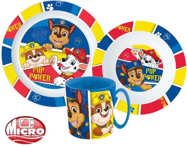 Paw Patrol Pup Power tallriksset, mikropartikelset med muggar 350 ml