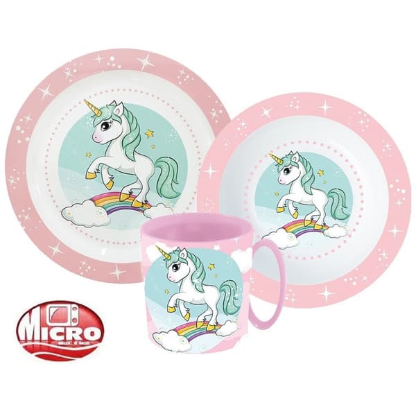 Unicorn Range tallrikset med muggar 350 ml, mikroplastset