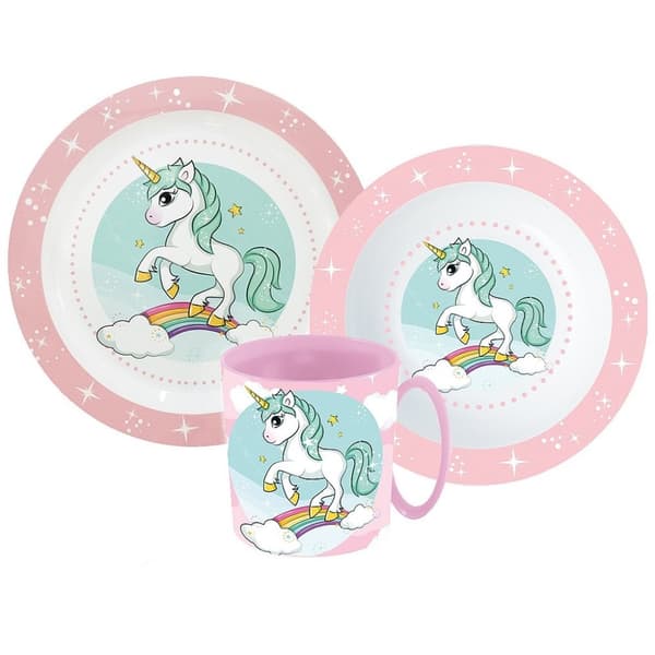Unicorn Range tallrikset med muggar 350 ml, mikroplastset