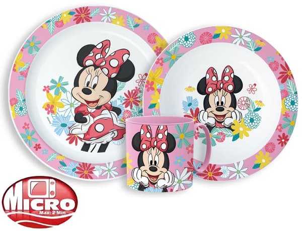 Disney Minnie Vår Middagsset, mikropärlsset med mugg 265 ml