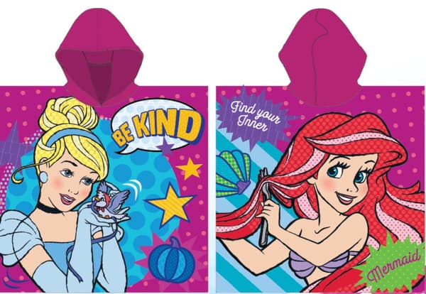 Disney Princess strandhandduk poncho 55x110 cm (Snabbtorkande)