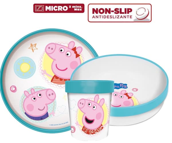 Peppa Pig Core antislip middagservis, mikroplastset