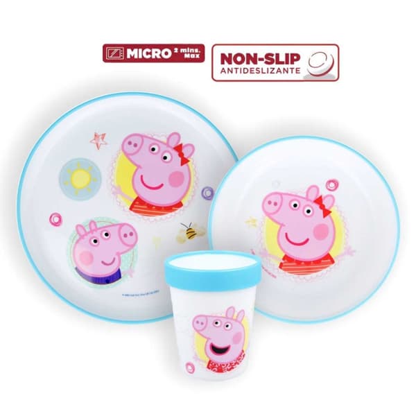 Peppa Pig Core antislip middagservis, mikroplastset