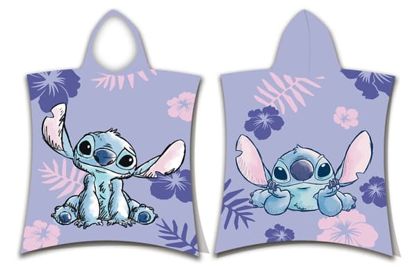 Disney Lilo och Stitch lila strandhandduk poncho 50x115 cm