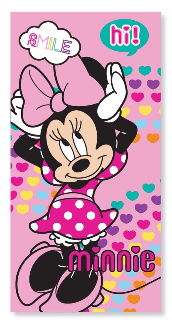 Disney Minnie Hjärta Badhandduk, Strandhandduk 70x137 cm (Snabbtorkande)