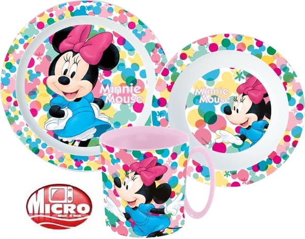 Minnie middagset från Disney, mikropartikelsats med mugg 350 ml