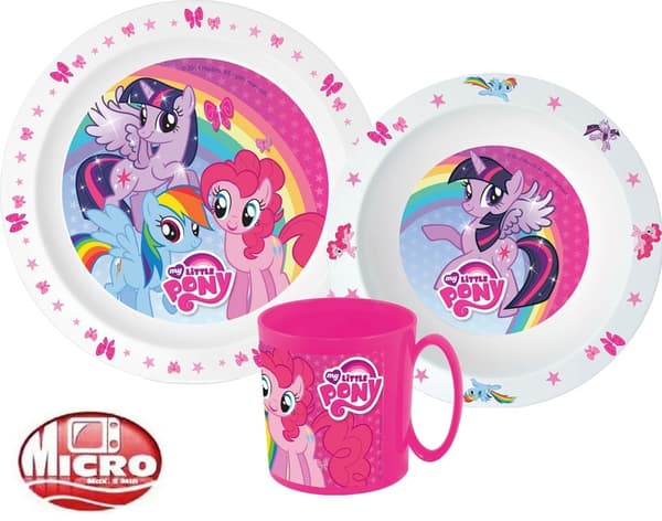 My Little Pony middagset, mikropartikelsset med mugg 350 ml