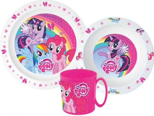 My Little Pony middagset, mikropartikelsset med mugg 350 ml