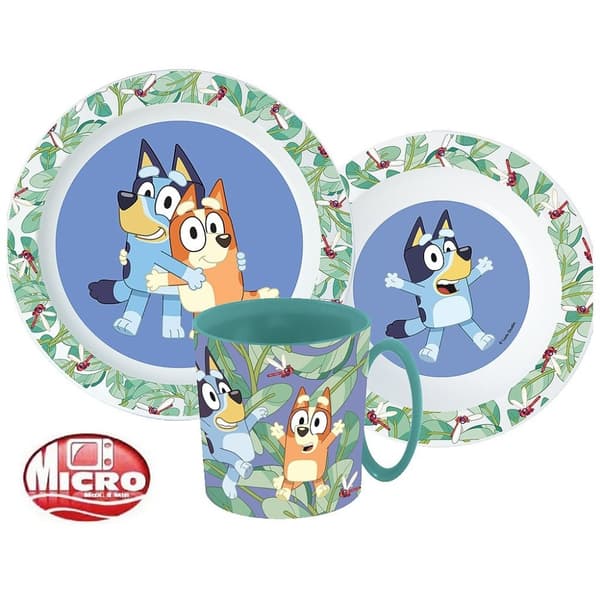 Bluey Middagsset i plast, mikrosätt med mugg 265 ml