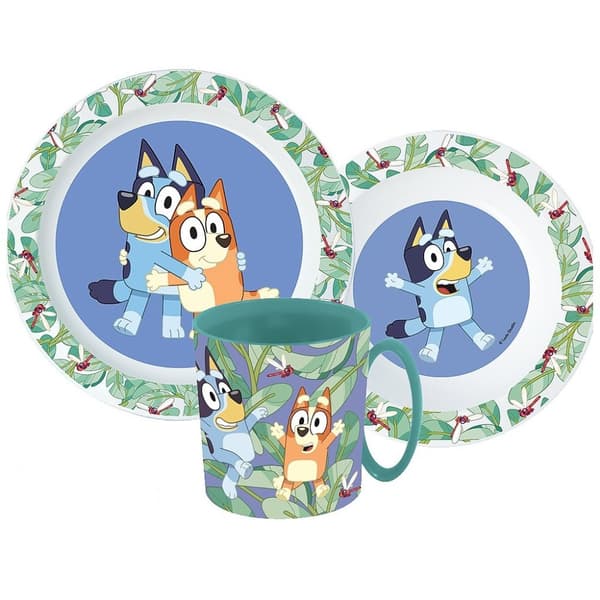 Bluey Middagsset i plast, mikrosätt med mugg 265 ml