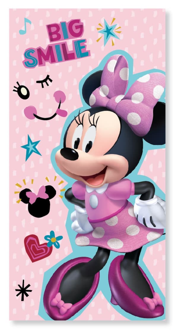 Disney Minnie Smile badhandduk, strandhandduk 70x137 cm (Snabbtorkande)