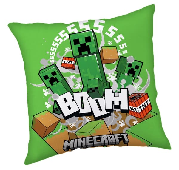 Dekorativ kudde 40x40 cm med Minecraft Creeper Boom motiv