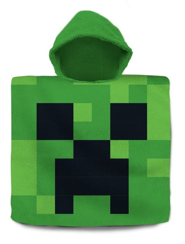 Minecraft Grön strandhandduk poncho 60x120 cm