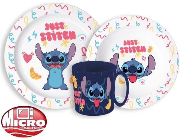 Disney Lilo & Stitch Middagsset med Palmar, Mikrosäker Plast, 265 ml Muggar