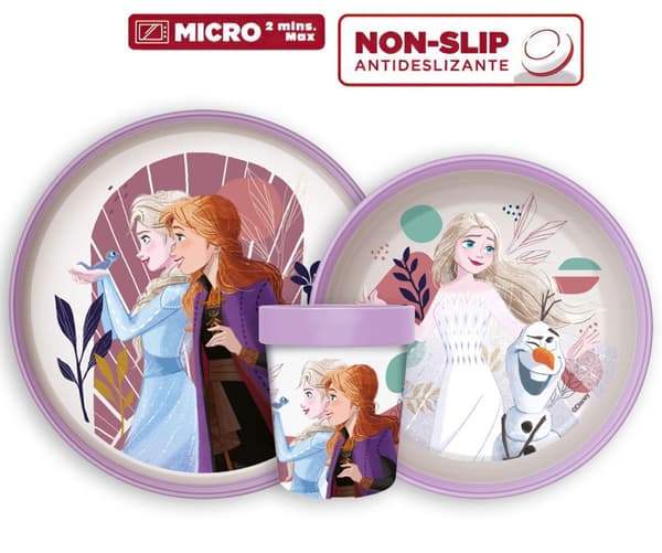 Disney Frozen ätset med halkfria tallrikar i mikroplast