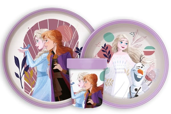 Disney Frozen ätset med halkfria tallrikar i mikroplast