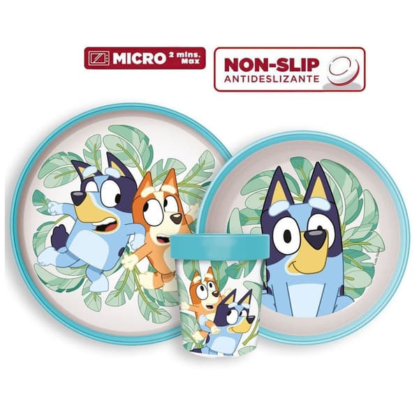 Bluey Leaves halkfritt middagsset, mikropartikelsset